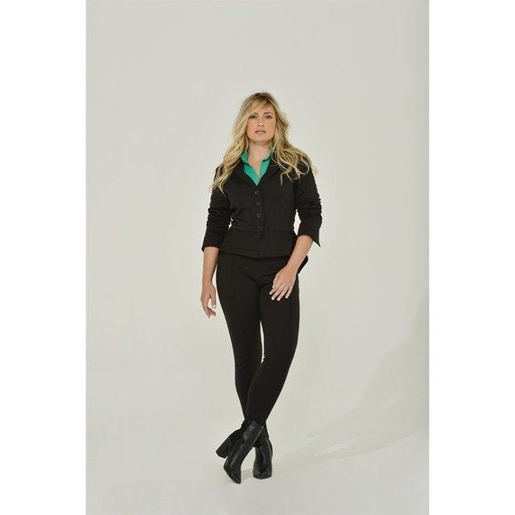 Black Peplum Jacket with Slit Sleeves | Eco-Friendly | Vintage Inspired | NWT - Picture 6 of 13